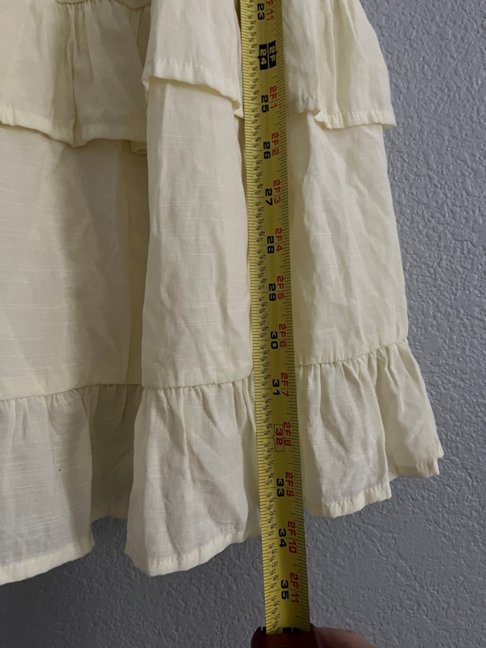 Pastel Spring Yellow Tiered Ruffle Smocked Flutter Sleeve Mini Dress M Medium - Picture 8 of 8